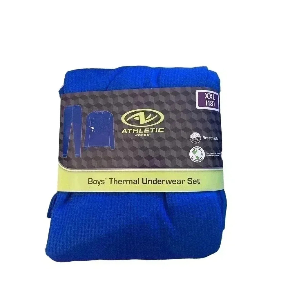 Athletic Works Youth Boys' 2-Piece Waffle Thermal Layering Underwear Set SizeXXL
